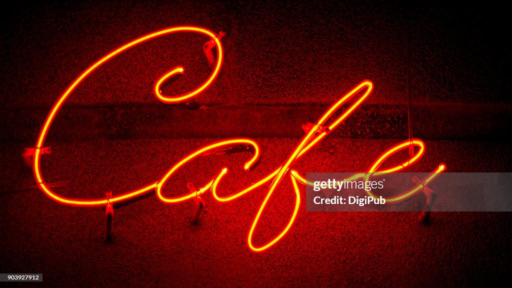 Red Neon Sign "Cafe"