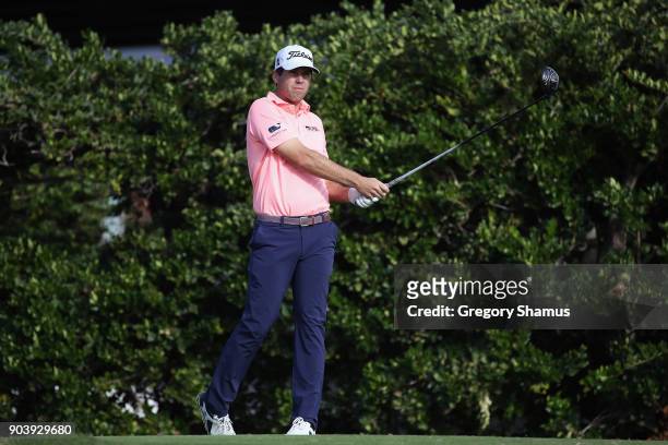 Ben Martin of the United States plays his shot from the sixth tee during round one of the Sony Open In Hawaii at Waialae Country Club on January 11,...