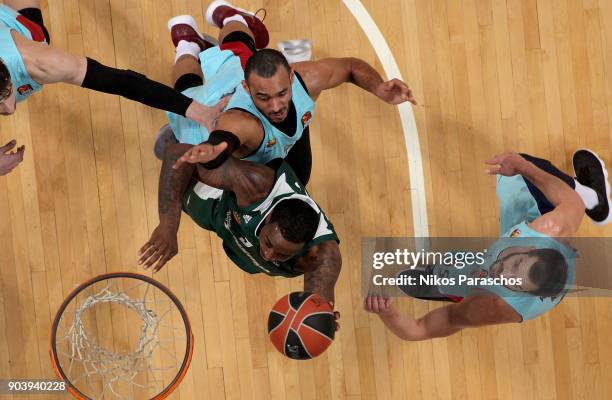 Rivers, #3 of Panathinaikos Superfoods Athens in action during the 2017/2018 Turkish Airlines EuroLeague Regular Season Round 17 game between...