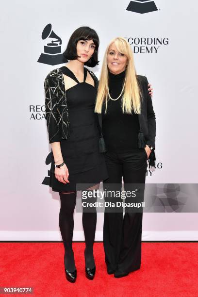 Aliana Lohan and Dina Lohan attend the 60th GRAMMY Nominee Luncheon on January 11, 2018 in New York City.