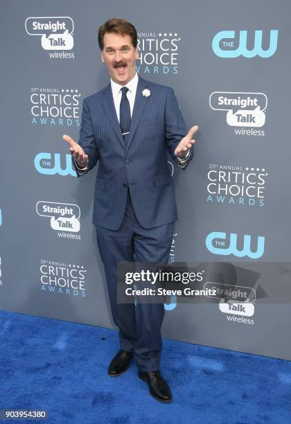 Actor Pete Gardner attends The 23rd Annual Critics' Choice Awards at Barker Hangar on January 11, 2018 in Santa Monica, California.