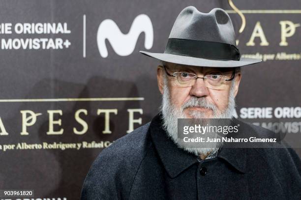 Jose Luis Cuerda attends 'La Peste' premiere at Callao Cinema on January 11, 2018 in Madrid, Spain.