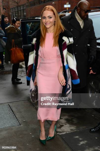 Actress AnnaSophia Robb is seen walking in Soho on January 11, 2018 in New York City.