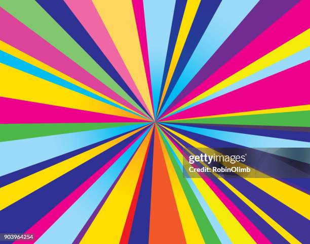 psychedelic burst background - rainbow colours stock illustrations