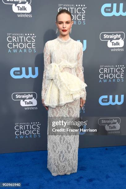 Actor Kate Bosworth attends The 23rd Annual Critics' Choice Awards at Barker Hangar on January 11, 2018 in Santa Monica, California.