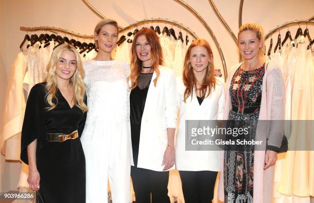 Delia Fischer, CEO of Westwing, Model Sarah Brandner, Fashion designer Alexandra Fischer-Roehler and Johanna Kuehl and Carina Gomez, wife of Mario...