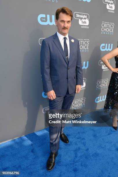 Actor Pete Gardner attends The 23rd Annual Critics' Choice Awards at Barker Hangar on January 11, 2018 in Santa Monica, California.