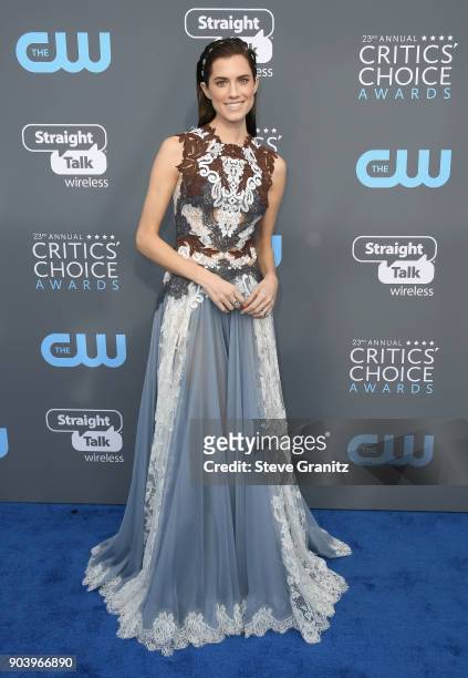 Actor Allison Williams attends The 23rd Annual Critics' Choice Awards at Barker Hangar on January 11, 2018 in Santa Monica, California.