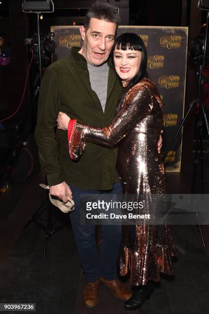 Ciaran Hinds and Bronagh Gallagher attend the after party of Bob Dylan and Conor McPherson's "Girl from the North Country" at Mint Leaf following a...