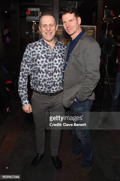 Nigel Lindsay and Lloyd Owen attend the after party of Bob Dylan and Conor McPherson's "Girl from the North Country" at Mint Leaf following a sell...