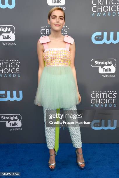 Actor Kiernan Shipka attends The 23rd Annual Critics' Choice Awards at Barker Hangar on January 11, 2018 in Santa Monica, California.