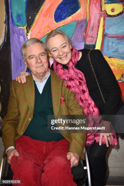 Prinz Peter zu Hohenlohe and Prinzessin Uschi zu Hohenlohe during 'Der andere Laufsteg' exhibition opening in Munich at Staatliches Museum...