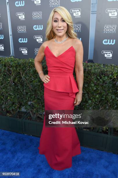 Personality Lori Greiner attends Moet & Chandon celebrate The 23rd Annual Critics' Choice Awards at Barker Hangar on January 11, 2018 in Santa...