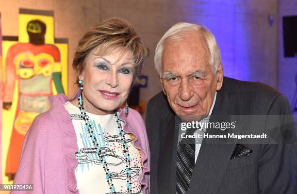 Dr. Antje-Katrin Kuehnemann and her husband Joerg Guehring during 'Der andere Laufsteg' exhibition opening in Munich at Staatliches Museum...