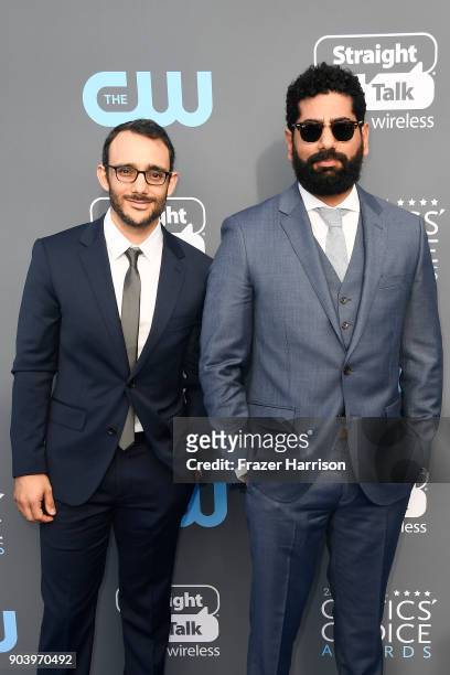 Omid Abtahi and Mousa Kraish attend The 23rd Annual Critics' Choice Awards at Barker Hangar on January 11, 2018 in Santa Monica, California.