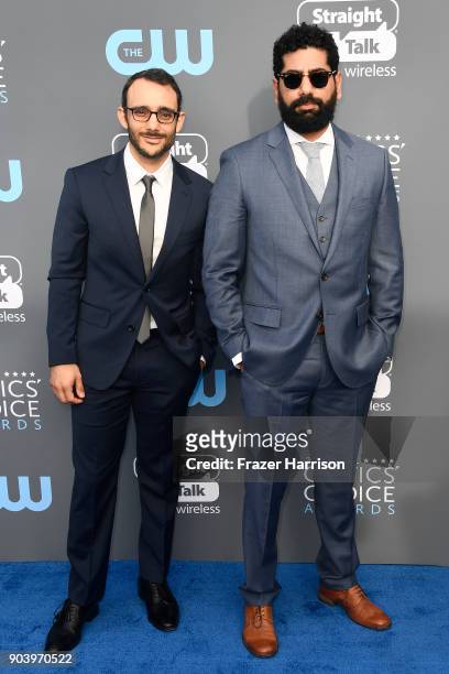 Omid Abtahi and Mousa Kraish attend The 23rd Annual Critics' Choice Awards at Barker Hangar on January 11, 2018 in Santa Monica, California.