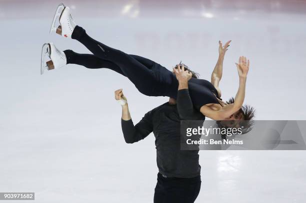 Lubov Ilyushechkina and Dylan Moscovitch of Canada practice during the 2018 Canadian Tie National Skating Championships at the Doug Mitchell...