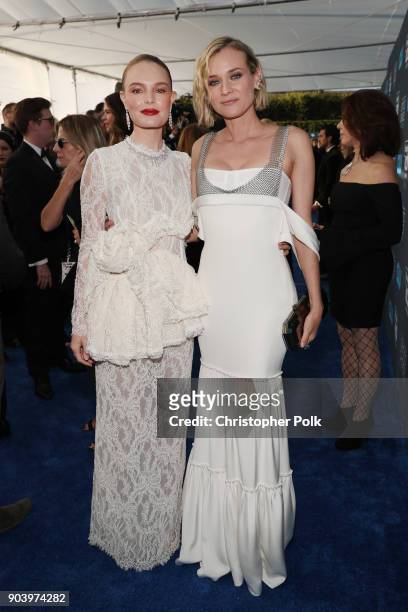 Actors Kate Bosworth and Diane Kruger attend The 23rd Annual Critics' Choice Awards at Barker Hangar on January 11, 2018 in Santa Monica, California.