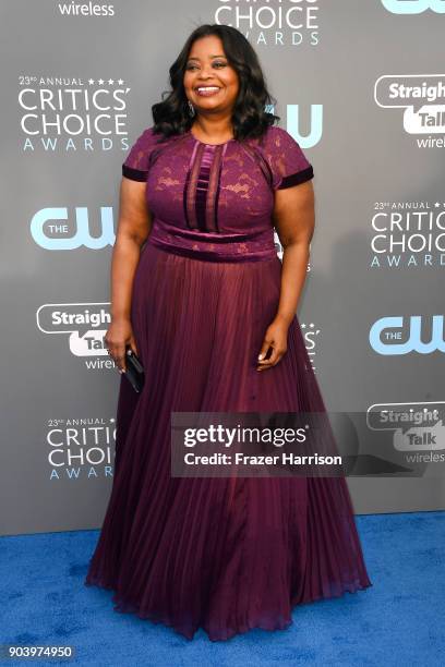 Actor Octavia Spencer attends The 23rd Annual Critics' Choice Awards at Barker Hangar on January 11, 2018 in Santa Monica, California.