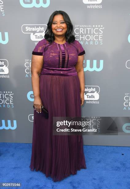 Actor Octavia Spencer attends The 23rd Annual Critics' Choice Awards at Barker Hangar on January 11, 2018 in Santa Monica, California.