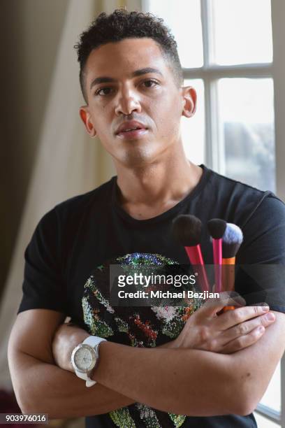 Make-up artist Jordan Slack poses for portrait at New Faces at TAP - The Artists Project on January 10, 2018 in Los Angeles, California.