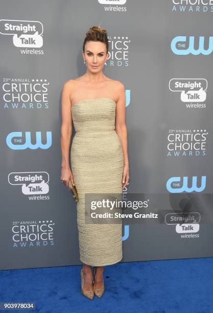 Actor Elizabeth Chambers attends The 23rd Annual Critics' Choice Awards at Barker Hangar on January 11, 2018 in Santa Monica, California.