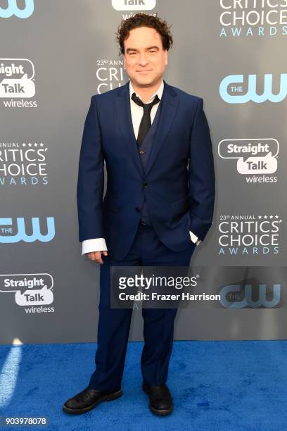 Actor Johnny Galecki attends The 23rd Annual Critics' Choice Awards at Barker Hangar on January 11, 2018 in Santa Monica, California.