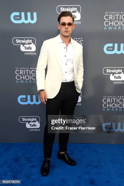 Actor Dacre Montgomery attends The 23rd Annual Critics' Choice Awards at Barker Hangar on January 11, 2018 in Santa Monica, California.