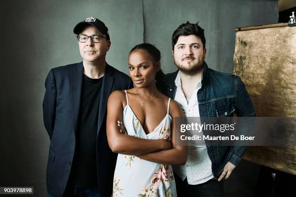 David Sacks, Tika Sumpter and Olan Rogers pose at Langham Hotel on January 4, 2018 in Pasadena, California.