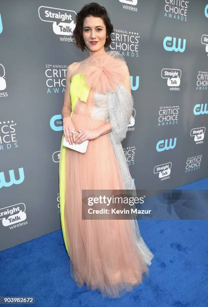 Actor Mary Elizabeth Winstead attends The 23rd Annual Critics' Choice Awards at Barker Hangar on January 11, 2018 in Santa Monica, California.