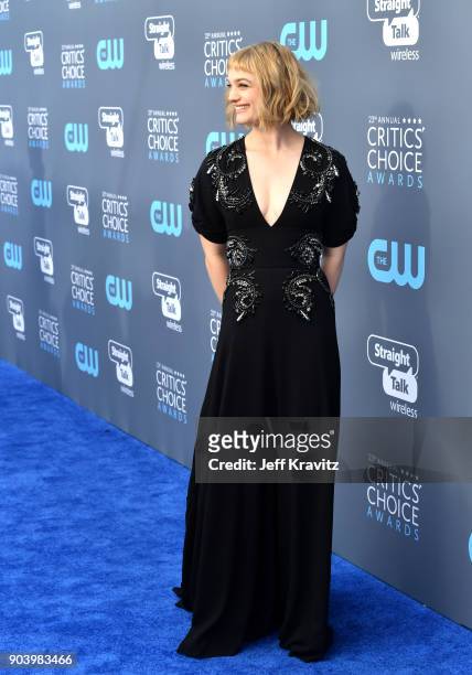 Actor/singer Alison Sudol attends The 23rd Annual Critics' Choice Awards at Barker Hangar on January 11, 2018 in Santa Monica, California.