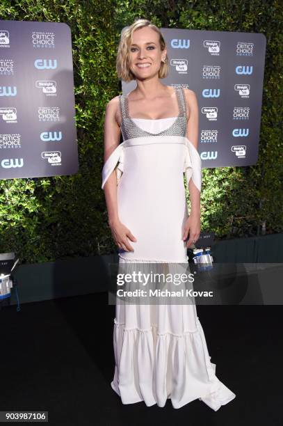 Actor Diane Kruger attends Moet & Chandon celebrate The 23rd Annual Critics' Choice Awards at Barker Hangar on January 11, 2018 in Santa Monica,...