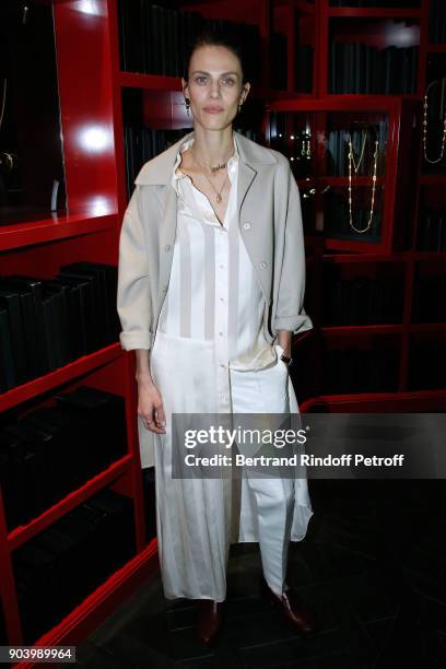 Model Aymeline Valade attends the Vendorama Exhibition as Boucheron Celebrates its 160th Anniversary at Monnaie de Paris on January 11, 2018 in...