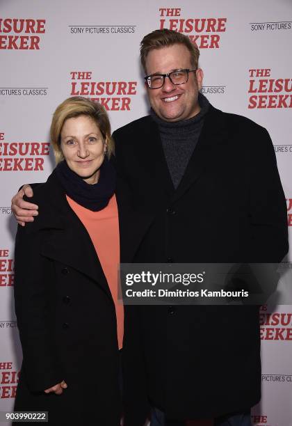 Edie Falco and Stephen Wallem attends "The Leisure Seeker" New York Screening at AMC Loews Lincoln Square on January 11, 2018 in New York City.