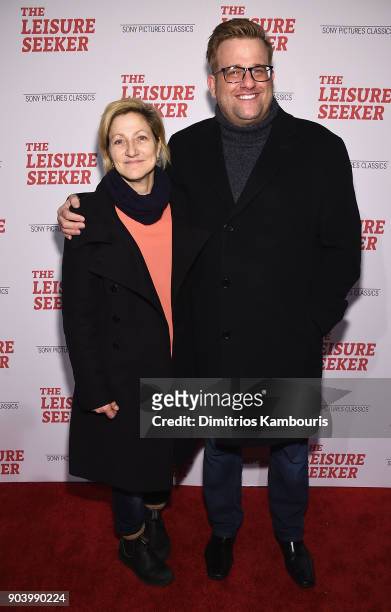 Edie Falco and Stephen Wallem attends "The Leisure Seeker" New York Screening at AMC Loews Lincoln Square on January 11, 2018 in New York City.