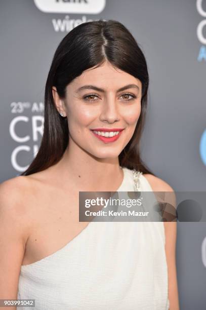 Actor Alessandra Mastronardi attends The 23rd Annual Critics' Choice Awards at Barker Hangar on January 11, 2018 in Santa Monica, California.