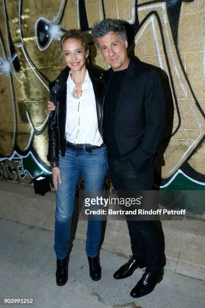 Actress Helene de Fougerolles and her companion, fondator of Meetic, Marc Simoncini attend the Vendorama Exhibition as Boucheron Celebrates its 160th...