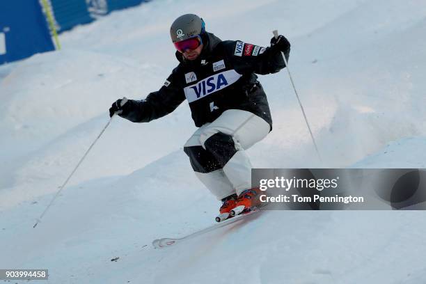 Bradley Wilson of the United States competes in the Men's Moguls qualifying during the 2018 FIS Freestyle Ski World Cup at Deer Valley Resort on...