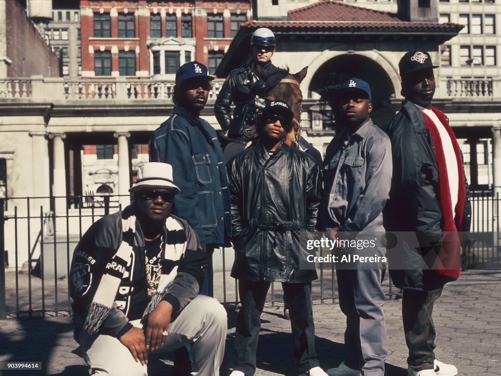 Ezy Rapper Rapper Eazy-E poses for a portrait with the rap group