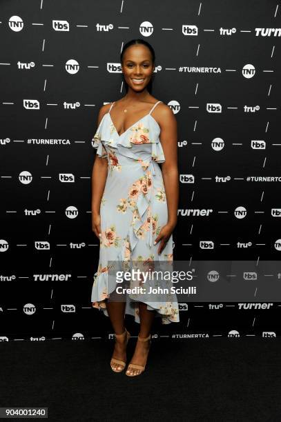 Tika Sumpter of 'Final Space' poses in the green room during the TCA Turner Winter Press Tour 2018 Presentation at The Langham Huntington, Pasadena...