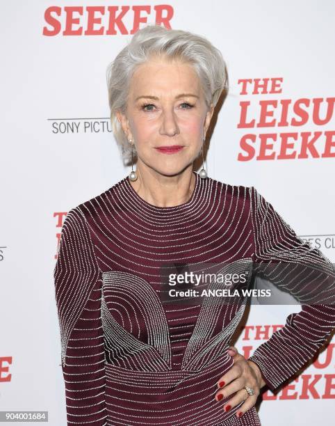 Actress Helen Mirren attends 'The Leisure Seeker' New York Screening at AMC Loews Lincoln Square on January 11, 2018 in New York City. / AFP PHOTO /...
