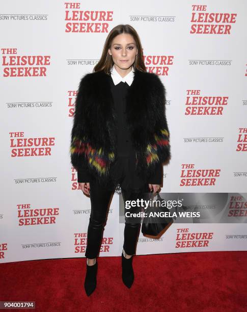 Olivia Palermo attends 'The Leisure Seeker' New York Screening at AMC Loews Lincoln Square on January 11, 2018 in New York City. / AFP PHOTO / ANGELA...