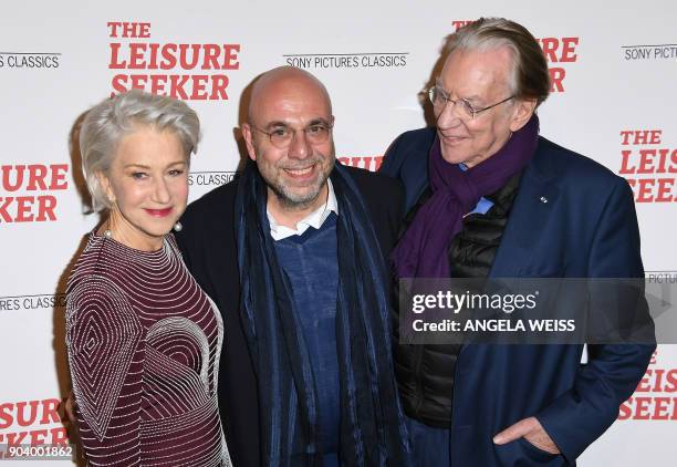 Helen Mirren, director Paolo Virzi and Donald Sutherland attend 'The Leisure Seeker' New York Screening at AMC Loews Lincoln Square on January 11,...