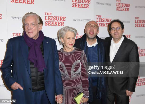 Donald Sutherland, Helen Mirren, director Paolo Virzi and Michael Barker attend 'The Leisure Seeker' New York Screening at AMC Loews Lincoln Square...