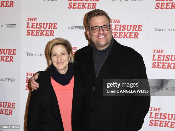 Edie Falco and Stephen Wallem attend 'The Leisure Seeker' New York Screening at AMC Loews Lincoln Square on January 11, 2018 in New York City. / AFP...