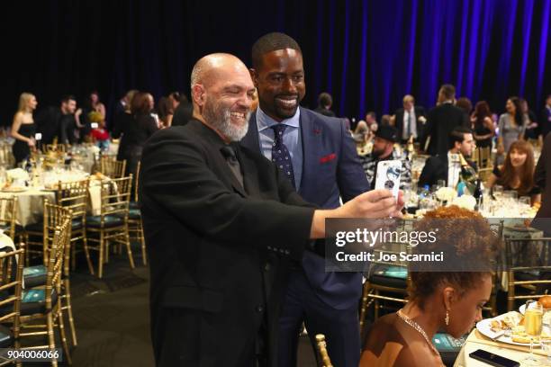 Actor Sterling K. Brown takes a selfie at the 23rd Annual Critics' Choice Awards on January 11, 2018 in Santa Monica, California.