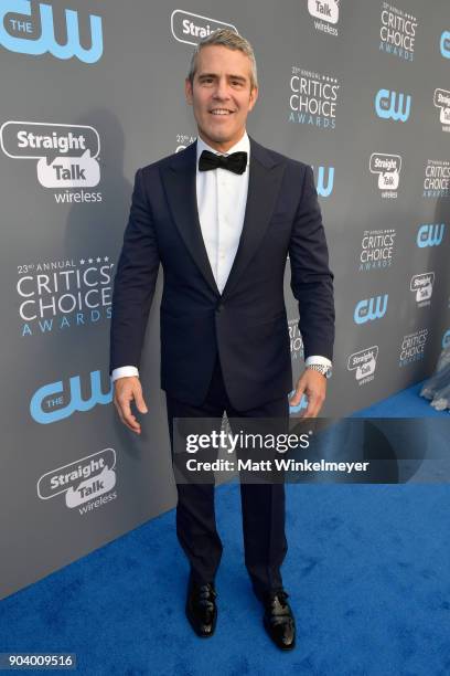 Personality Andy Cohen attends The 23rd Annual Critics' Choice Awards at Barker Hangar on January 11, 2018 in Santa Monica, California.