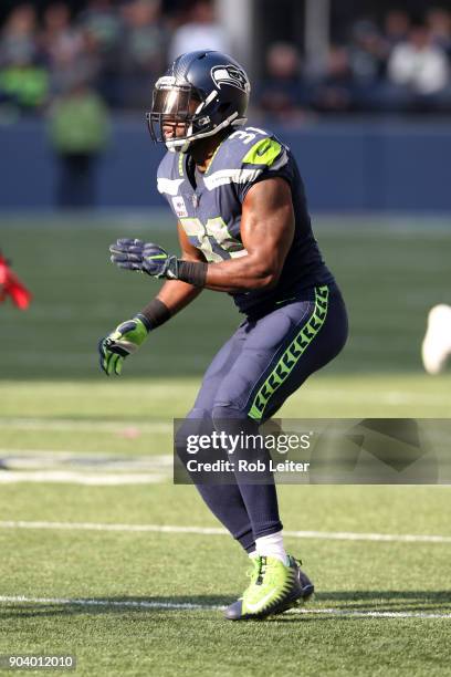 Kam Chancellor of the Seattle Seahawks in action during the game against the Houston Texans at CenturyLink Field on October 29, 2017 in Seattle,...