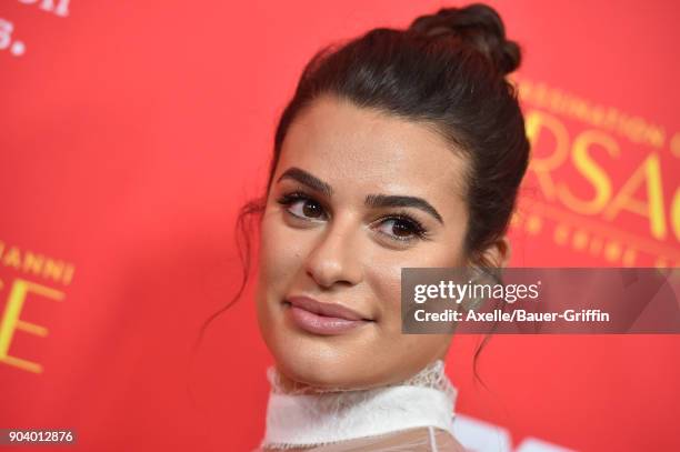 Actress Lea Michele attends the Los Angeles Premiere of 'The Assassination of Gianni Versace: American Crime Story' at ArcLight Hollywood on January...