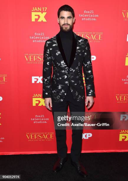 Actor Darren Criss attends the Los Angeles Premiere of 'The Assassination of Gianni Versace: American Crime Story' at ArcLight Hollywood on January...
